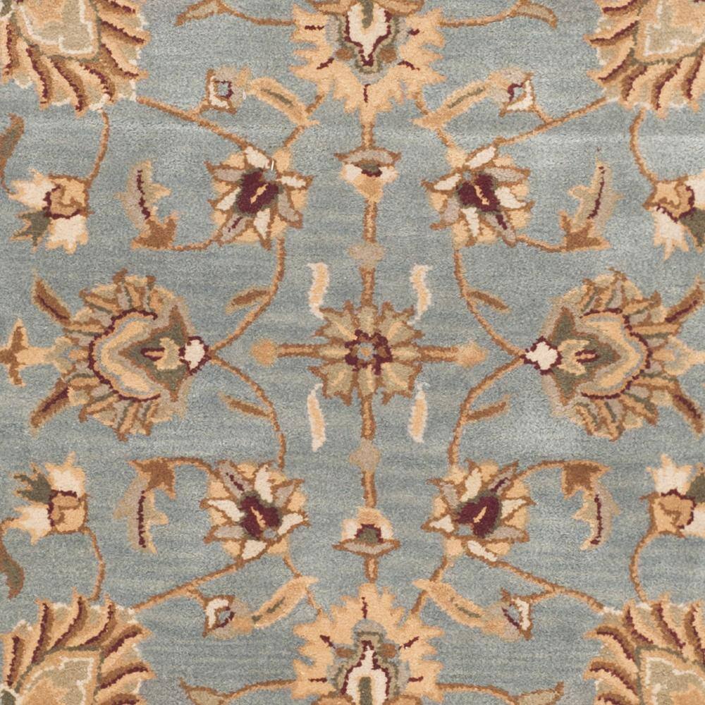 Handmade Blue and Beige Wool Tufted Accent Rug