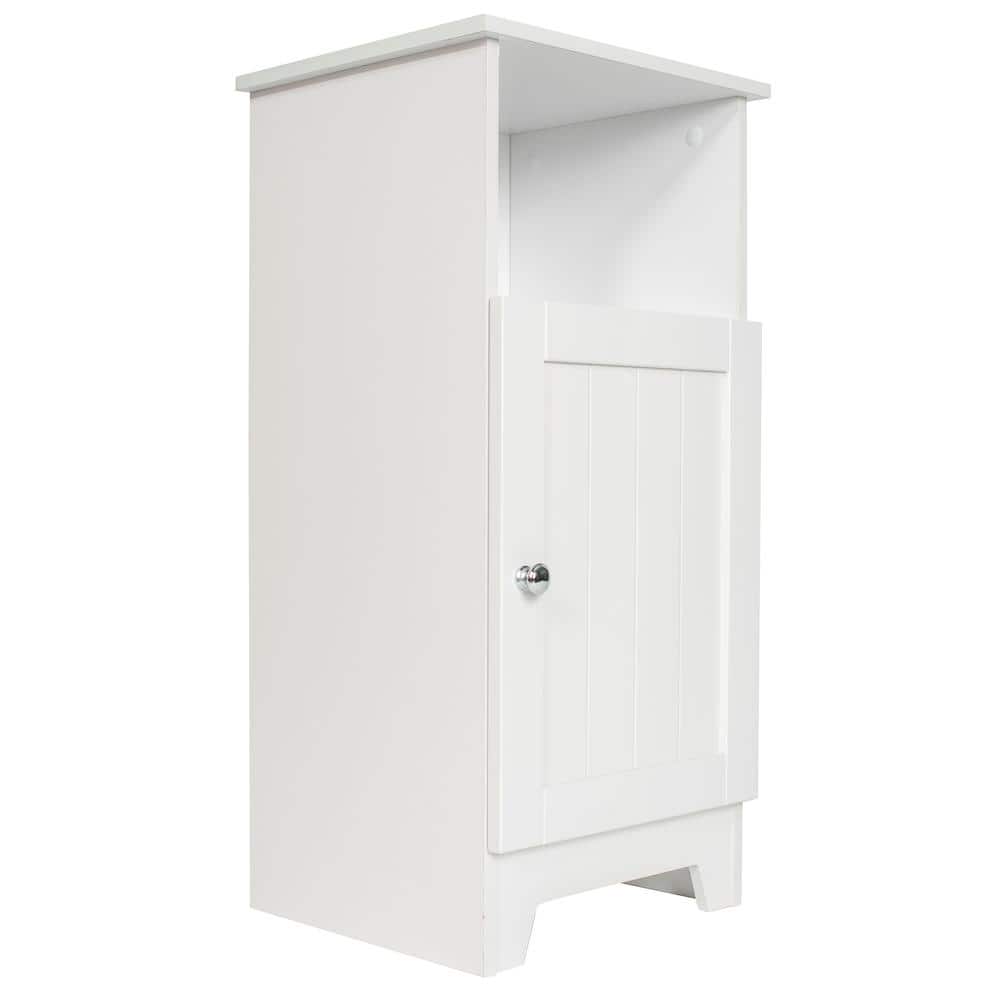 White MDF Single Door Cabinet with Adjustable Shelving