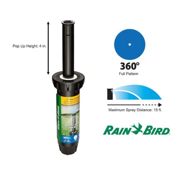 1800 Series 4 in. Pop-Up Dual Spray Sprinkler, Full Circle Pattern, Adjustable 8-15 ft.