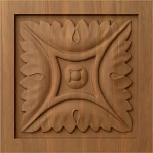 5-1/8 in. x 7/8 in. x 5-1/8 in. Unfinished Wood Cherry Large Middlesbrough Rosette
