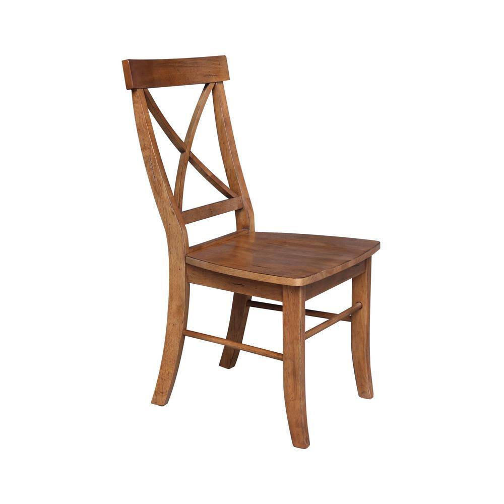 White Cross Back Solid Wood Side Chair