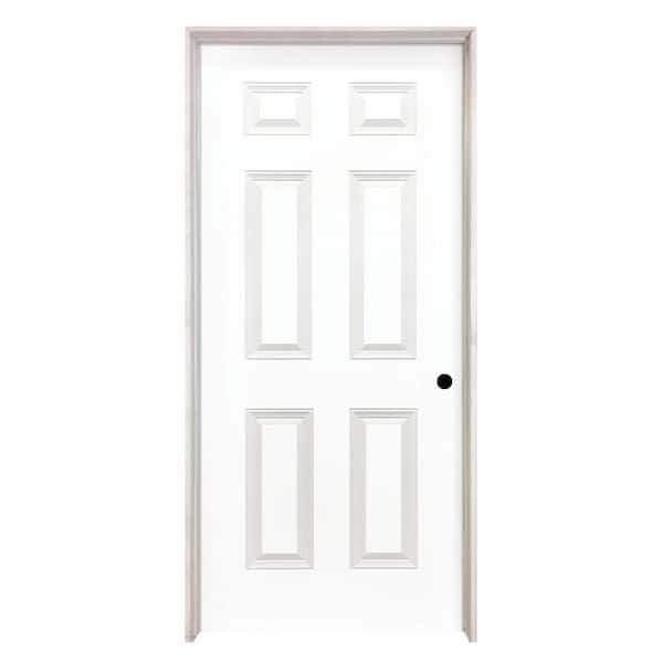 Steves & Sons 28 In. X 80 In. 6-Panel Textured Hollow Core White Primed ...