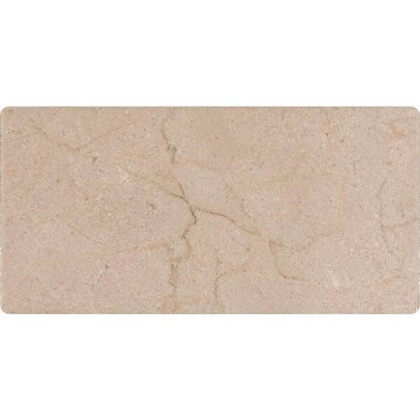 MSI Crema Marfil 3 in. x 6 in. Honed/Beveled Marble Floor and Wall Tile (1 sq. ft. / case)