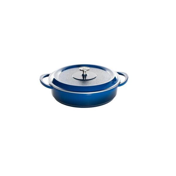 Nordic Ware Pro Cast Traditions Enameled Cast 4.5 qt./12 in. Braiser Pan with Cover Midnight Blue