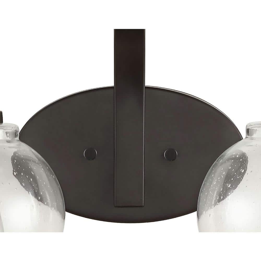 Sandrine French Country 17.5" Oil-Rubbed Bronze Vanity Light with Clear Seeded Glass