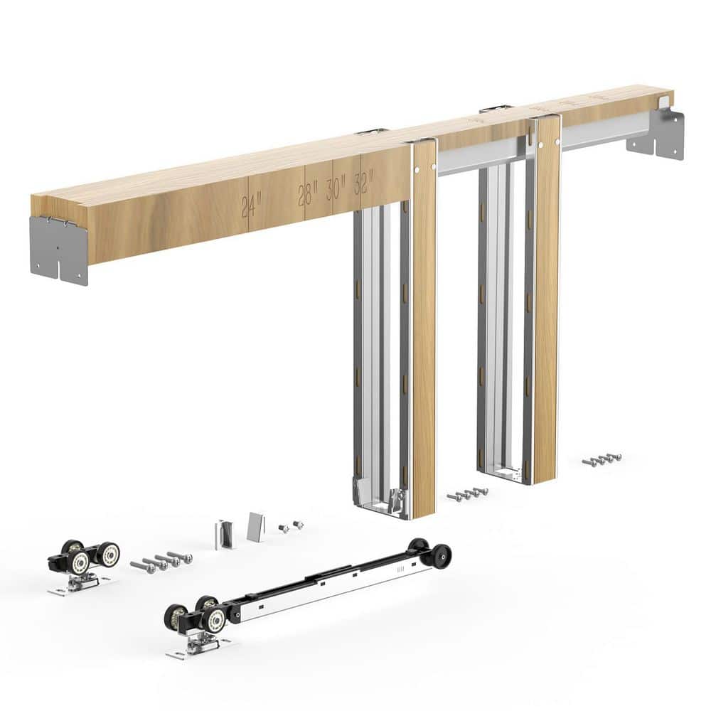 Pocket Door Frame Kit, 24-30in. x 80in., 2-Way Soft Close, Smooth Quiet Sliding, Easy Install, Wood & Steel, 2025 Update price history on PriceWatchPro