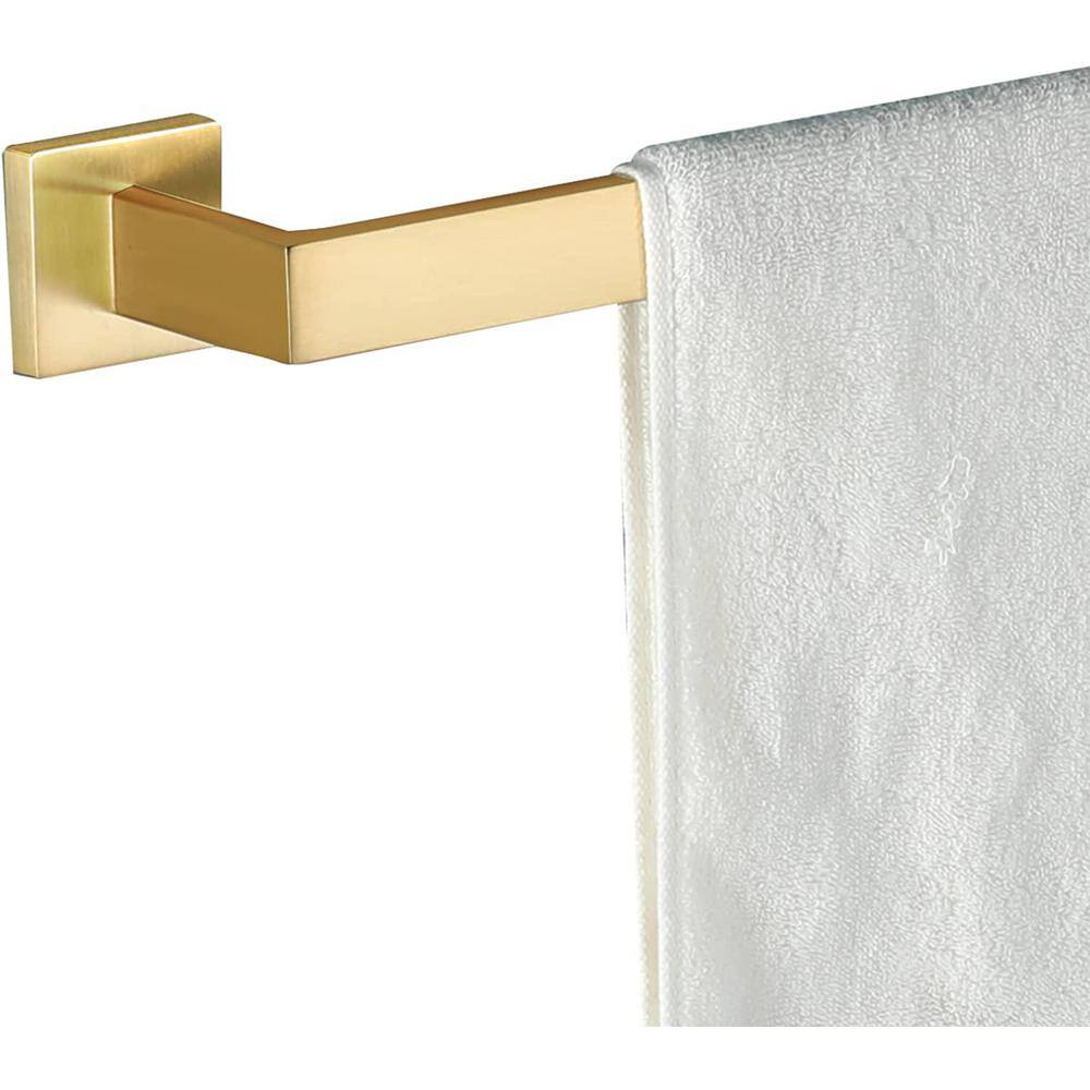 Dyiom 16 in. Stainless Steel Wall Mounted Bath Towel Bar in Gold