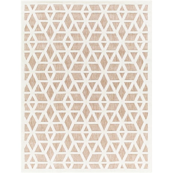 San Diego Tan Lattice 8 ft. x 10 ft. Indoor/Outdoor Area Rug