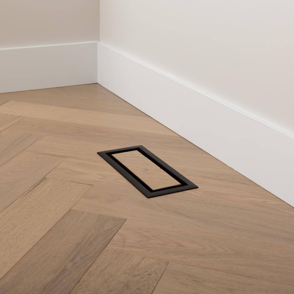 Matte Black 4-in x 12-in ABS Resin Floor Register