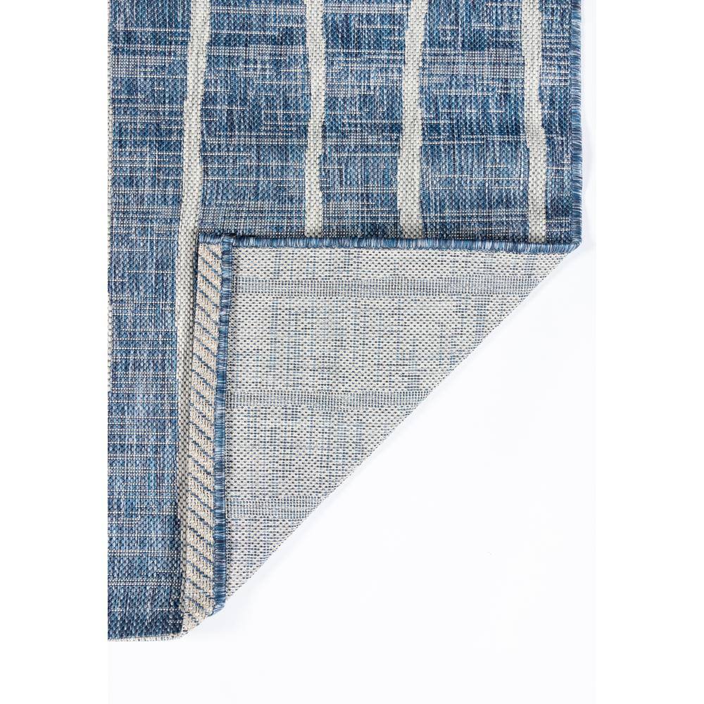 Coastal Stripe Blue Synthetic 5'3" x 7'6" Easy-Care Area Rug
