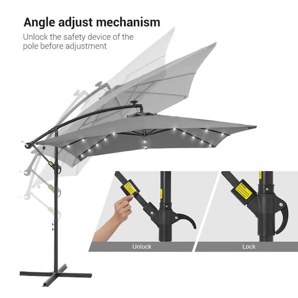 JOYESERY 8.2 ft. x 8.2 ft. Outdoor Cantilever Umbrella, Square 32