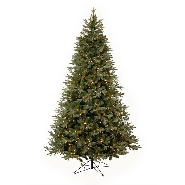 SULLIVANS 9 ft. Green Regular Blue Grey Spruce Artificial Prelit Christmas Tree with LED Lights