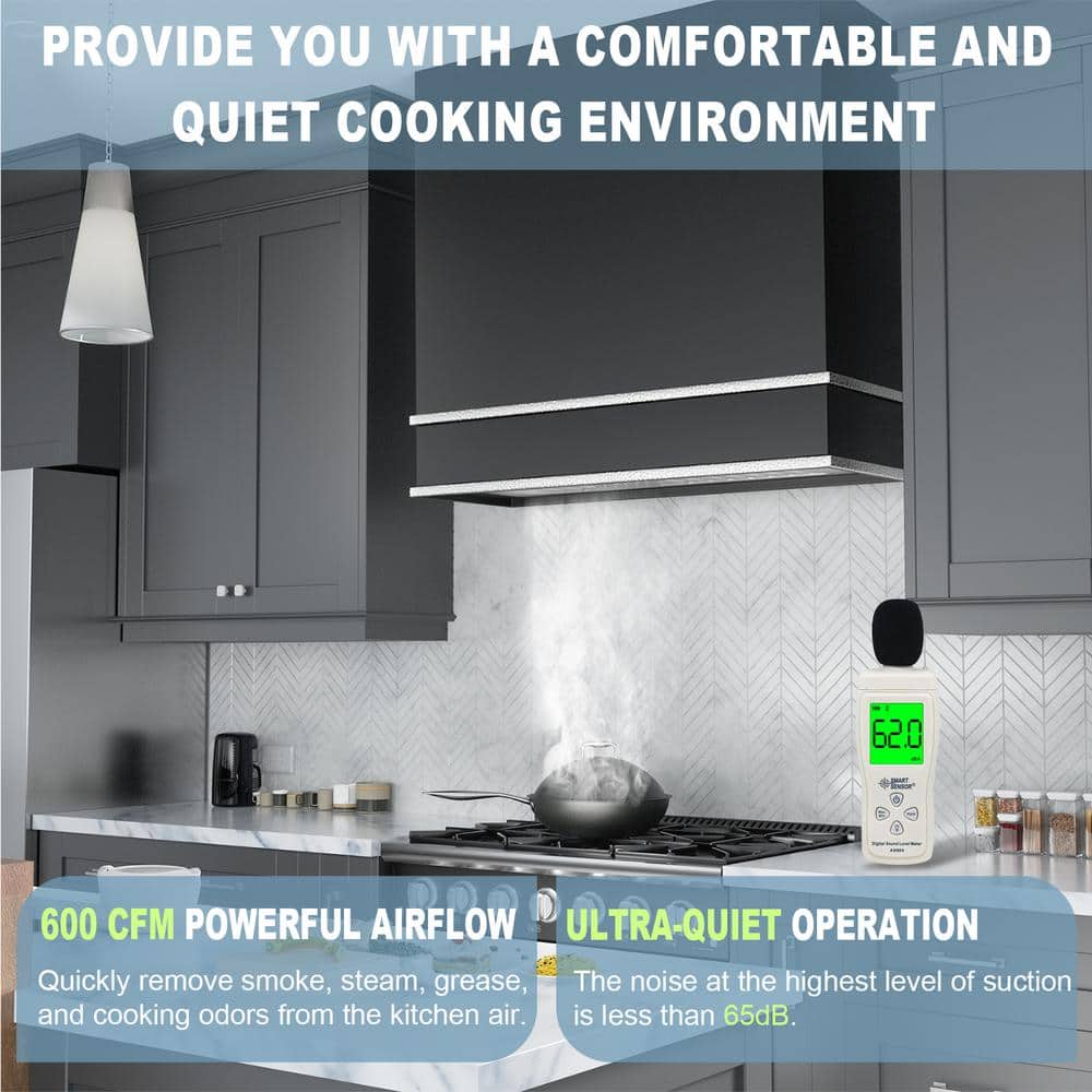 Akicon 30'' Stainless Steel Wall Mounted Range Hood with Charcoal Filter