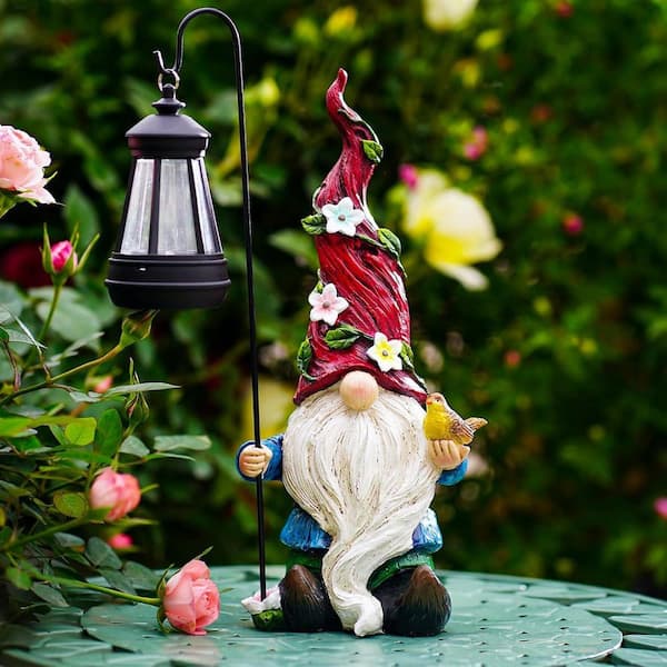 Garden Gnomes Outdoor Statue with Solar Lights, Solar Gnomes