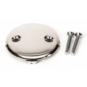 Universal Bath Tub/Bathtub Drain Double/Two (2) Hole Overflow Face Plate with Matching Screw in Chrome