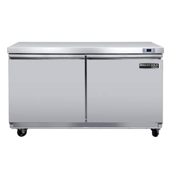 Unbranded V-Series 2-Door Undercounter Refrigerator, 48-Watt, 14.1 cu. ft. in Stainless Steel