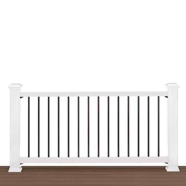 Trex 6 Ft X 36 In White Enhance Rail And Round Aluminum Baluster Horizontal Kit Wtrd0636henkhd The Home Depot