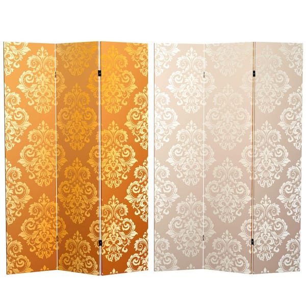 Baroque Wallpaper 6 ft. Printed 3-Panel Room Divider