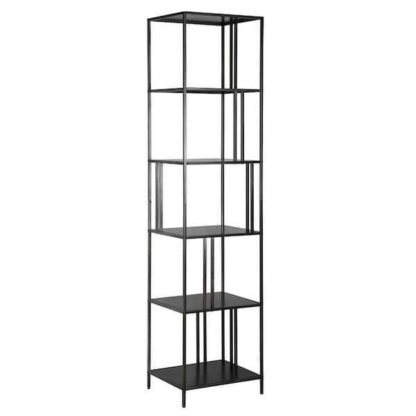 Meyer&Cross Ernest 76 in. Gunmetal Gray 5-Shelf Standard Bookcase