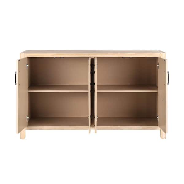 59 in. W x 18 in. D x 36 in. H Bathroom Brown Linen Cabinet