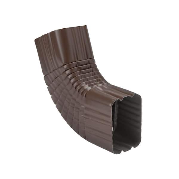 3 in. x 4 in. Brown Aluminum Downspout B-Elbow