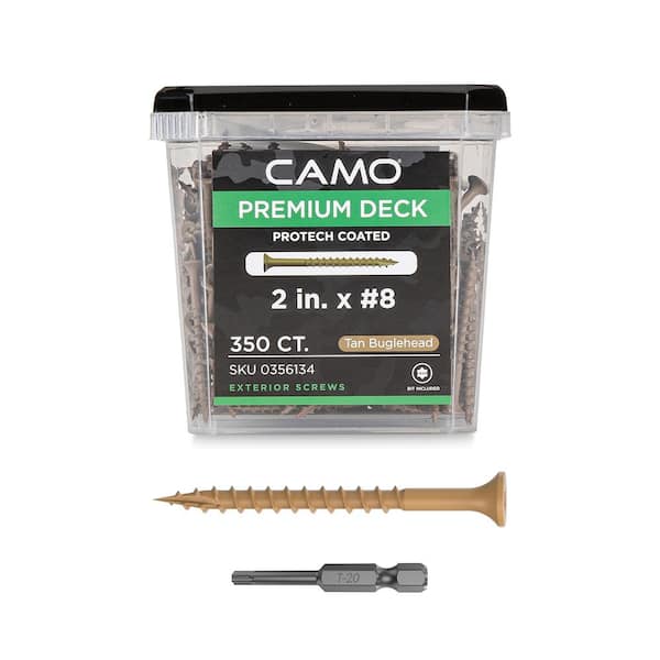 CAMO 2 in. #8 Tan Star Drive Exterior Bugle Head Wood Deck Screws (350-Count)