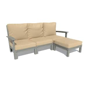 Bespoke Deep Seating 2-Piece Plastic Outdoor Couch and Ottoman with Cushions