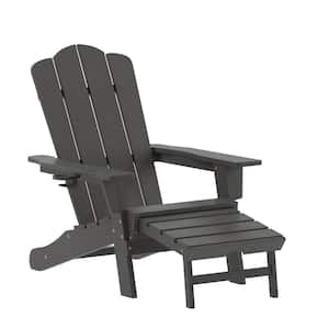 Gray Faux Wood Resin Adirondack Chair