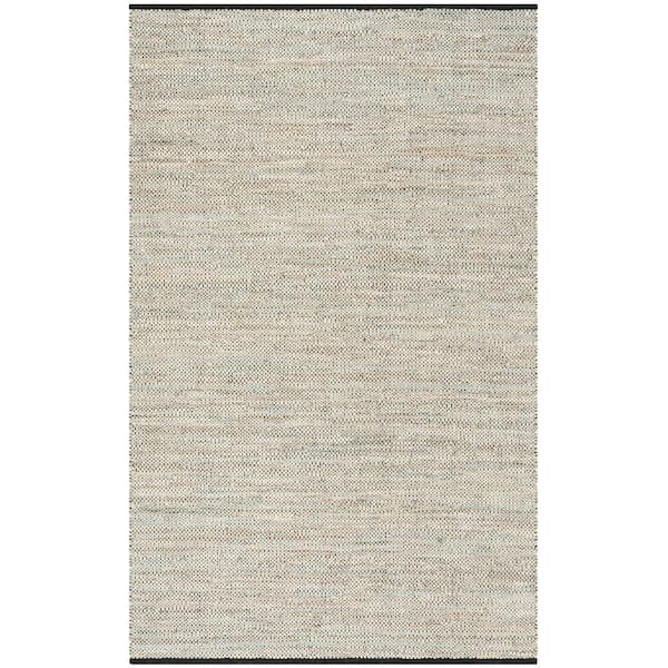 Vintage Leather 4 ft. x 6 ft. Beige Gradient Solid Color Area Rug
