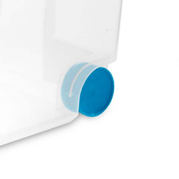 Total Solution® Medium Square Plastic Lid with Light Blue Seal