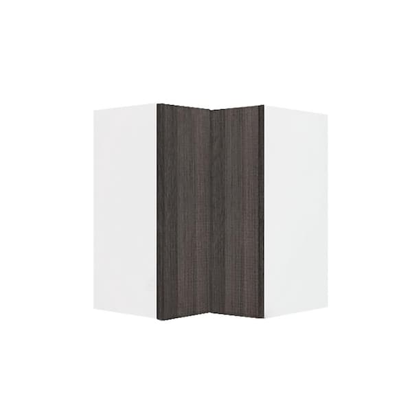 LIFEART CABINETRY Valencia Assembled 24 in. W x 12 in. D x 30 in. H in Chateau Brown Plywood Assembled Lazy Susan Wall Kitchen Cabinet