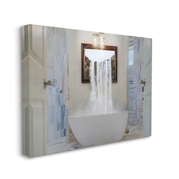 Stupell Industries 16 in. x 20 in. "Bathtub Waterfall Abstract Bathroom Photograph" by Milli Villa Canvas Wall Art