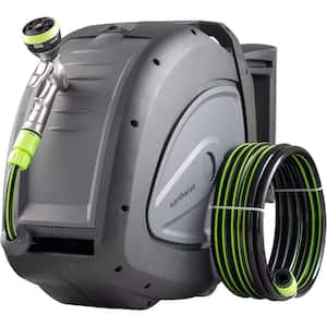 GARDENA 50 ft. Auto Retractable Hose Reel on Metal Spike 18604-80 - The  Home Depot