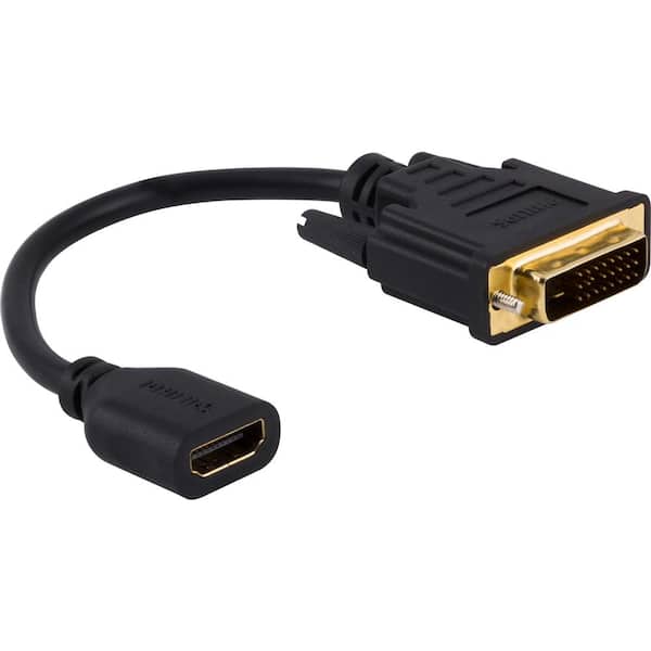 Philips DVI to 4K HDMI 2.0 Cable Pigtail Adapter in Black