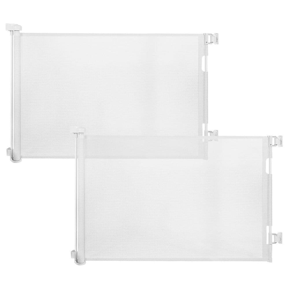 Retractable Baby or Dog Gate 2 Pack 33 Tall Extends 55 Wide Mesh Child Safety for Doorways Stair White Fence Panel Steel price history on PriceWatchPro