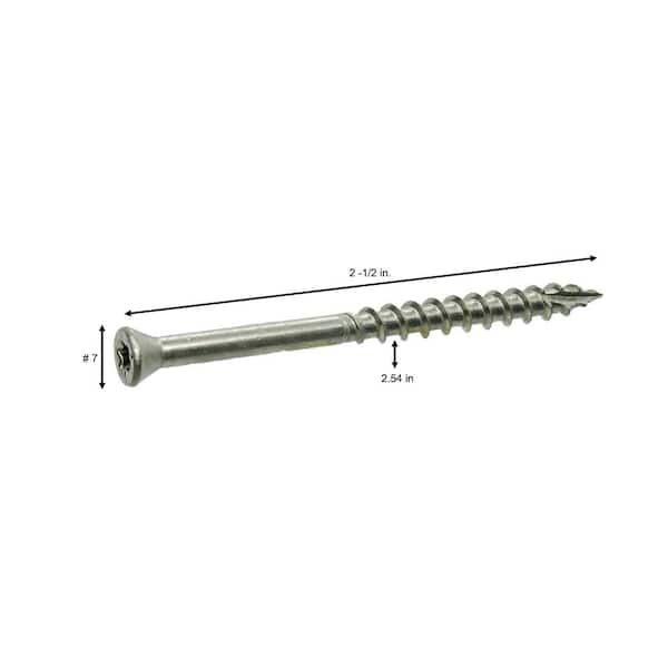 #7 x 2-1/4 in. 305 Stainless Steel Star Drive Trim Head Wood Screws 1 lb. Box