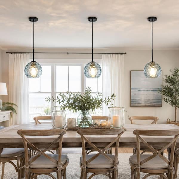 Merbotin RayHome 1-Light Modern Coastal Blue Adjustable Pendant