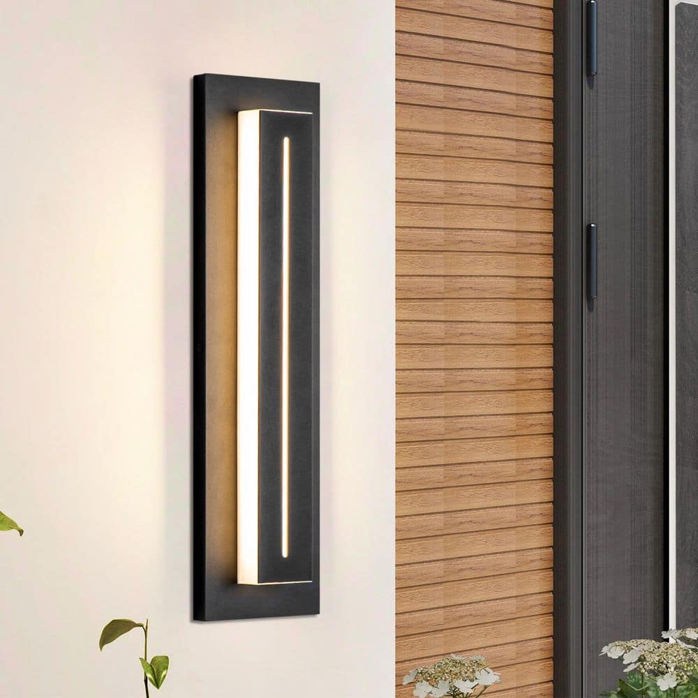 RRTYO Lorise Black Modern Integrated LED Indoor/Outdoor Hardwired