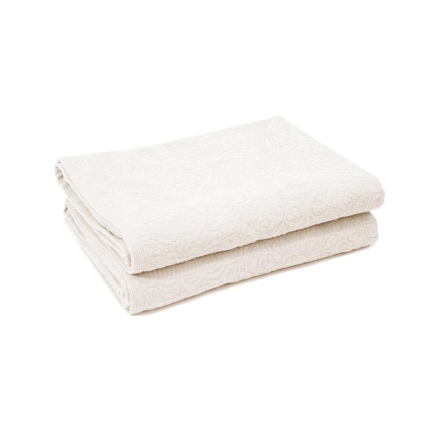 2-PIECE PORTOFINO 100% COTTON VELOUR BATH SHEET SET IVORY