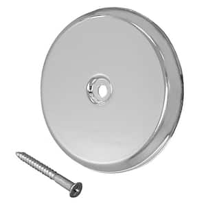 9-1/4 in. High Impact Plastic Cleanout Cover Plate in Chrome Flat Design with Screw