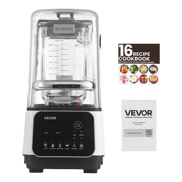 Blender, 68 oz. 6 Speed Professional Countertop Blenders with Shield, 2200W 26000RPM Kitchen Food Processor Combo, White