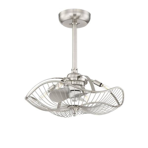 Fifth and Main Lighting Auri 22.25 in. Indoor Brushed Nickel Ceiling Fan with Light and Remote Control