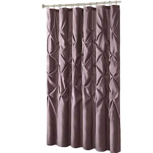 72.00 in. W x 72.00 in. L Tufted Semi-Sheer Polyester Shower Curtain in Purple