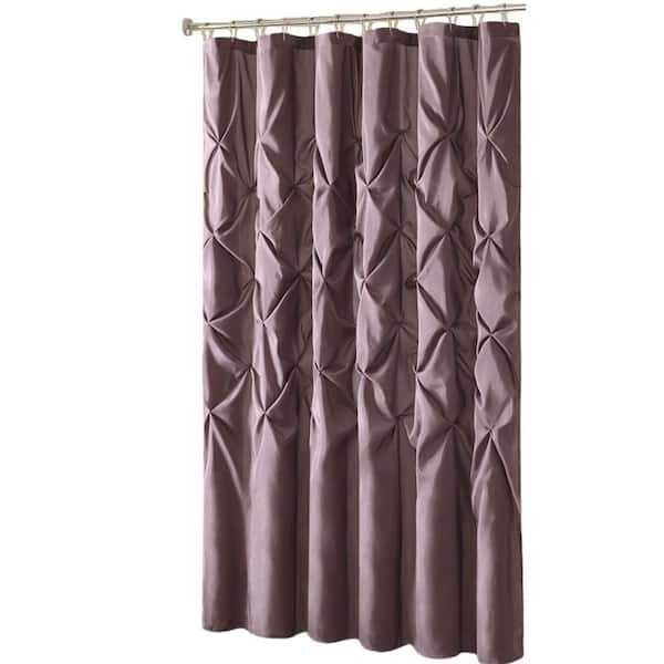 Afoxsos 72.00 in. W x 72.00 in. L Tufted Semi-Sheer Polyester Shower Curtain in Purple