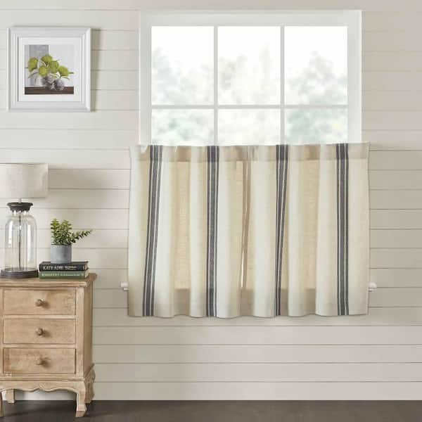 Market Place Gray Grain Sack Stripe Tier Set of 2 24Lx36W