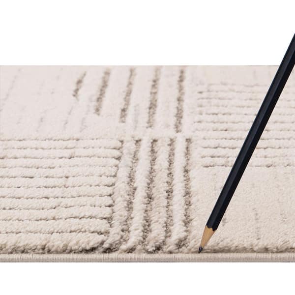 Retro Gray 3 ft. x 9 ft. Contemporary Runner Rug