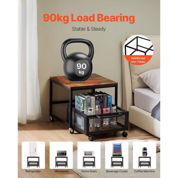 Tahanbath Mini Fridge Stand with Storage 198lbs Microwave Cart