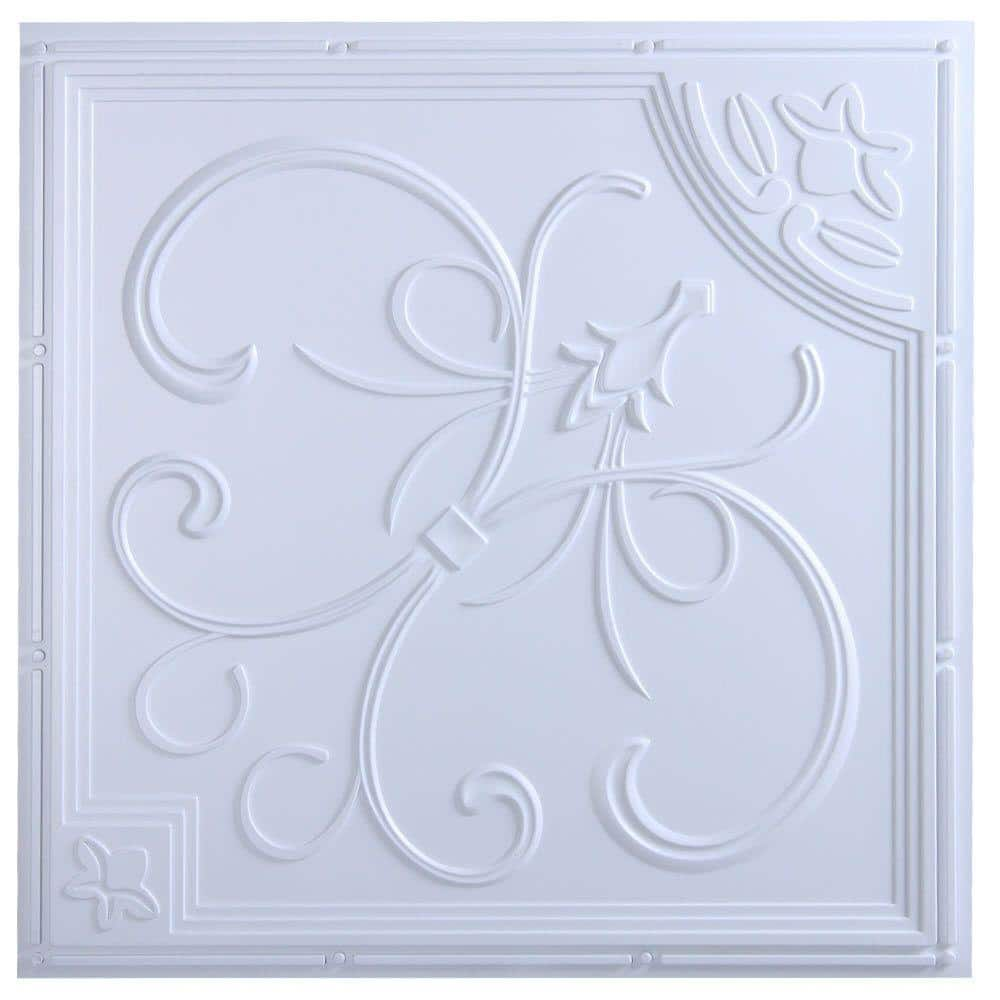 uDecor Glassless Mirror Ceiling Tiles Box of 10 Silver