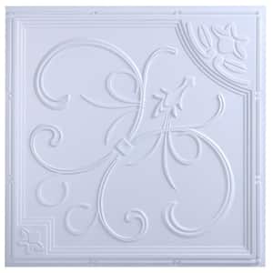 New Orleans 2 ft. x 2 ft. Lay-in or Glue-up Ceiling Tile in White (40 sq. ft. / case)