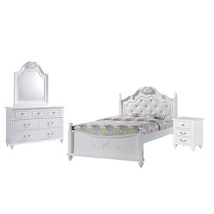 Annie 4-Piece White Full Platform Bedroom Set with Storage Trundle